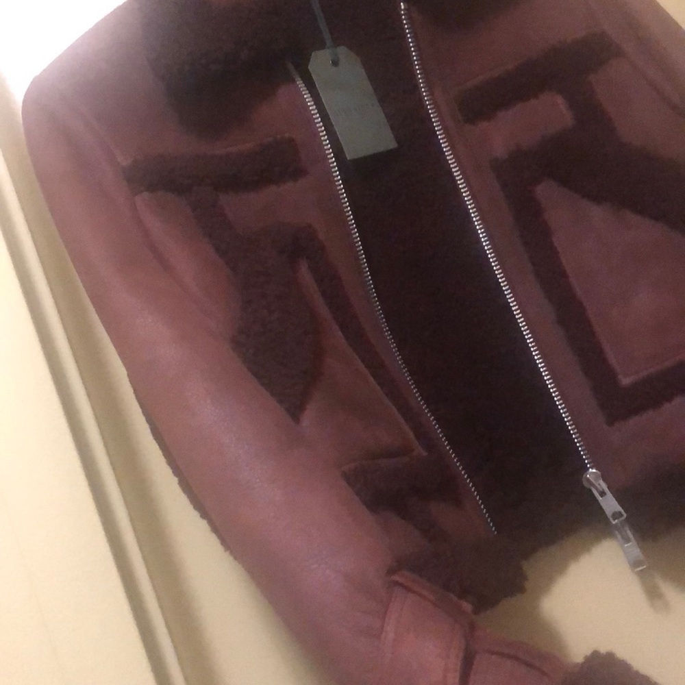 All Saints Shearling Jacket Size Small Brand New